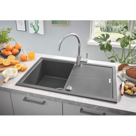 Grohe K400 Quarzkomposit-Spüle mit reversiblem Abtropfbecken 780x500 mm ...