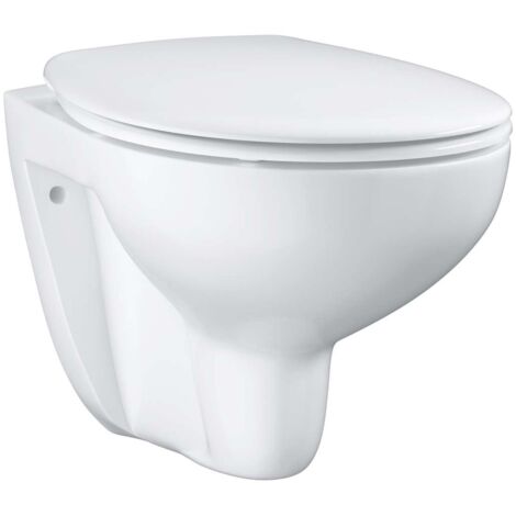 Grohe Wand-Tiefspül-WC Set Bau Keramik, Abgang waagerecht, spülrandlos, WC-Sitz Deckel Soft Close, für UP-Spülkasten, Alpinweiß