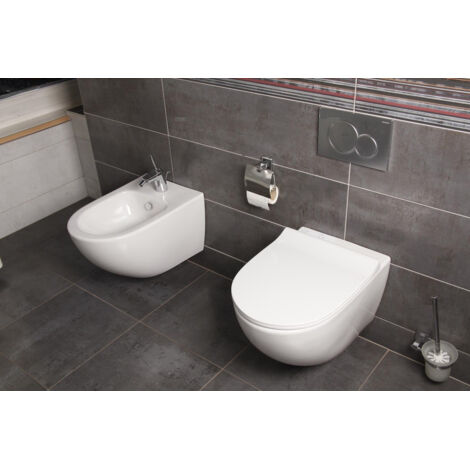 DuofixBasic + Vitra Sento spülrandloses WC mit Softclose-Deckel + Platte Delta 50 weiß(SENTO-RIM-GEB1-DE)
