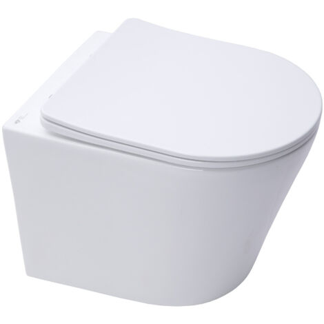 Villeroy & Boch Pack WC Vorwandelement + WC SAT spülrandlos und unsichtbare Befestigungen + Weiße Platte (VCNINFI2DE)