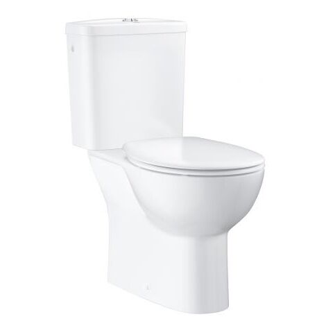 Grohe Bau Ceramic - Set - Stand-WC-Kombination mit Spülkasten + WC-Sitz SoftClose, Rimless, Alpinweiß 39346000