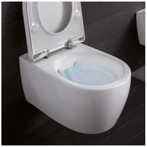 iCon Weiß Geberit ohne Wand-WC Abgang waagerecht, Spülrand,