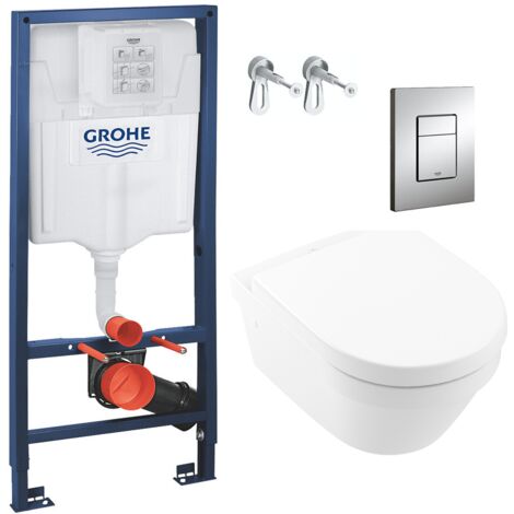 Grohe Pack WCRapid SL Vorwandelement + Villeroy & Boch Architectura WC-Becken spülrandlos unsichtbare Befestigungen (1/5)