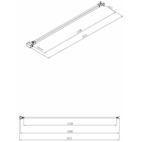 Swiss Aqua Technologies Walk-in Montagearm für Duschwand 120 cm, Schwarz (ZAV3C)