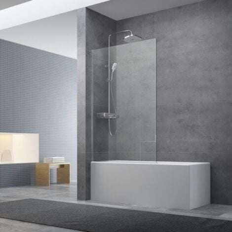 Swiss Aqua Technologies Feste Badewannenabtrennung aus Glas, 150x80 cm, Chrom (SIKOVZPEV150)