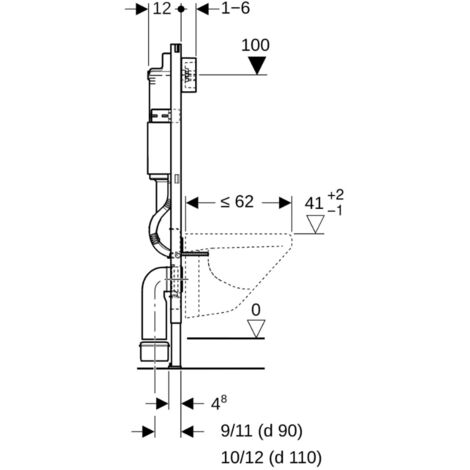 Geberit Duofix Vorrwandelement für Wand-WC 112 cm, Unterputz-Spülkasten DELTA 12 cm (111.153.00.1)