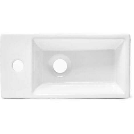 Swiss Aqua Technologies Brevis Wand-Handwaschbecken mit Hahnloch links, 40,5 x 20,5 x 10,5 cm (SATBRE4020SL)