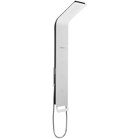 Anima Wand-Duschsäule aus Aluminium mit 4-Funktions-Mischer, Wasserfall- und Massagedüsen, weiß (ALUSHOWER)