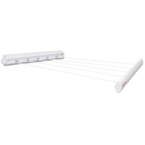 Leifheit Wandtrockner Telegant 81 Protect Plus Zum Ausziehen, Hängender Wäschetrockner Im Kleinen, Kompakten Format, Wäscheständer Wand Ausziehbar, Wandwäschetrockner Für Drinnen Und Draußen Geeignet