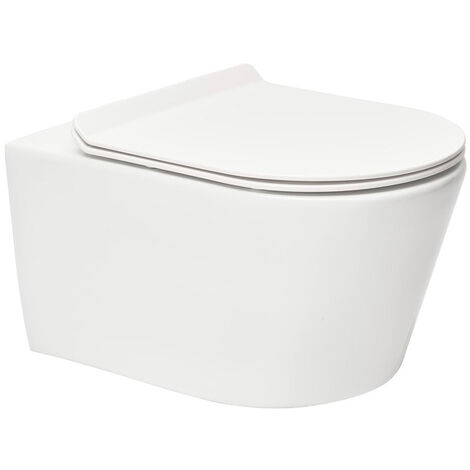 WC-Pack Vorwandelement Duofix UP100 + SAT Brevis Wand-WC ohne Spülrand + ultradünner WC-Sitz, Softclose + Bätetigungsplatte