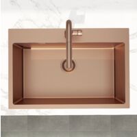 Swiss Aqua Technologies Aurum Küchen-Einbauspüle Edelstahl 304, 1 Becken, 68x45x21 cm, Kupfer gebürstet PVD