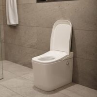 Swiss Aqua Technologies OptimFlush Hybrid-Toilette mit integriertem Tank und Fallbremssitz (SATOFSHFS3)