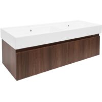 Swiss Aqua Technologies Badezimmermöbel mit Waschbecken SAT Evolution 118x30x44,8 cm Nussbaum matt (SATEVO120NAU2)