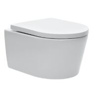 Wandhängendes WC ohne Spülrand und unsichtbare Befestigungen + Fallbrems-Deckel (SAtrimless)