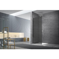 Swiss Aqua Technologies Begehbare feste italienische Duschwand 117x200 cm, Rauchglas (SIKOWI120KS)
