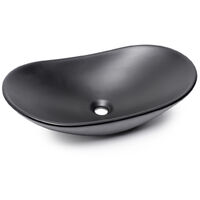 Swiss Aqua Technologies Infinitio Aufsatzwaschbecken 61,5x36 cm oval, ohne Überlauf, matt schwarz (SATINF61536BKM)