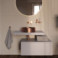 Swiss Aqua Technologies Aufsatzwaschbecken Aurum 38 x 38 x 11 cm ohne Überlauf, Roségold (SATAUR3838BRG)
