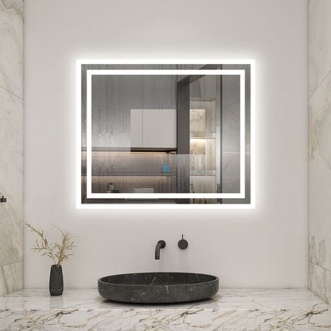 60 x 50 cm Beschlagfrei+3 Lichtfarben Dimmbar+LED Memory Funktion