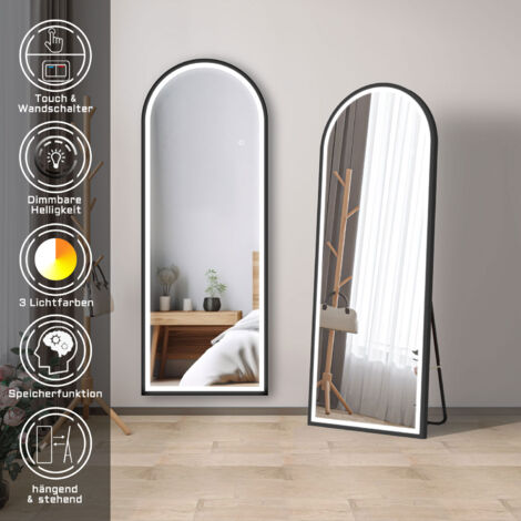LED Touch Ganzkrperspiegel mit Beleuchtung Standspiegel Frisierspiegel Dimmbar 160x60cm