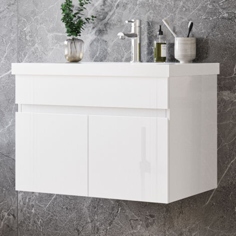 Waschtisch mit Unterschrank Waschbecken Unterschrank Badmbel Set 60cm Wei + Seitenschrnke
