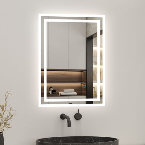 Paco Home Spiegel Schminkspiegel mit Beleuchtung Badezimmer Indirekte  Beleuchtung Typ 7, Rund (Ø50cm)