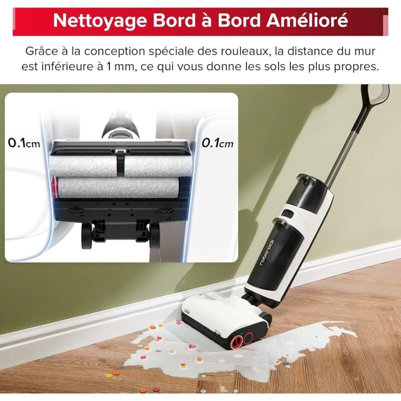 Roborock Dyad Pro Aspirateur Eau et Poussiere sans Fil 17000pa Séchage & Nettoyage Automatique Nettoyeur Sec et Humide avec APP, Réservoirs d'eau Doubles pour Sols Durs 4