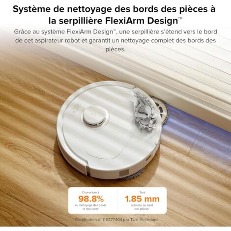 Roborock Qrevo Pro Aspirateur Robot avec Brosses Latérales FlexiArm, Robot Aspirateur Laveur avec Automatique Station Supportant Lavage SerpillièRes à l'eau Chaude & Retravail Intelligent 7 000 Pa