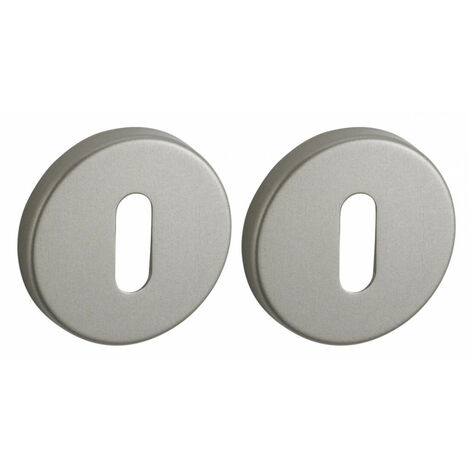 Coppia borchie, rosetta tonda Boston Ø 50mm foro per chiave, nichel satinato - FROSIO BORTOLO