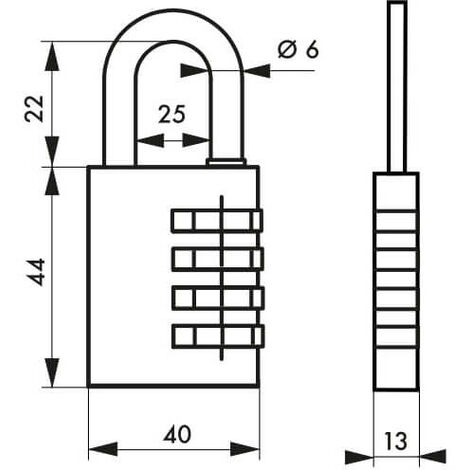 Lucchetto a combinazione Maxium 40mm, in alluminio, bagaglio, armadietto -  THIRARD