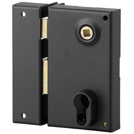 Serratura verticale da applicare per cilindro europeo, quadro maniglia, sinistra, asse 45mm, 73x125mm, nero - THIRARD