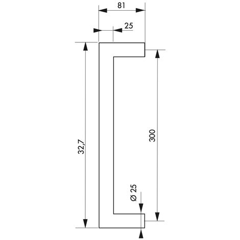 Coppia di maniglie in acciaio inox 25x25 per porta a battente ea