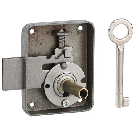 Serratura per mobile, mobilio, destra, asse 35mm, 60x70mm, grigio, 1 chiave - THIRARD