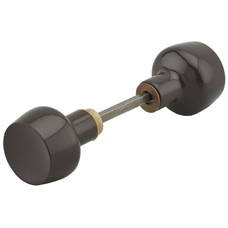 Coppia di Pomelli Horga per porta, quadro 6mm, 1 lato, marrone - THIRARD