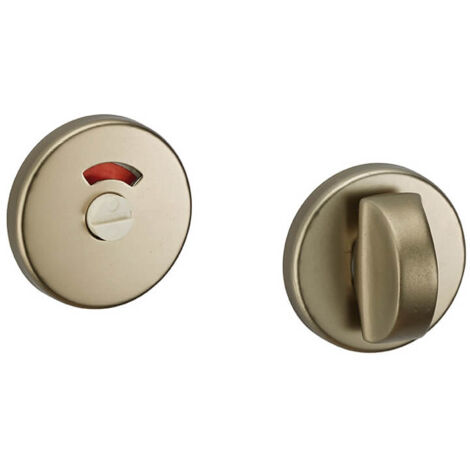 Coppia di rosette per WC argento anodizzato, chiusura e sblocco con finestrella - THIRARD