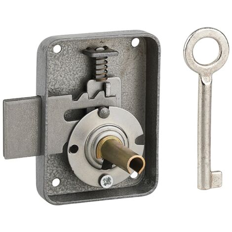 Serratura per mobile, mobilio, destra, asse 30mm, 55x70mm, grigio, 1 chiave - THIRARD