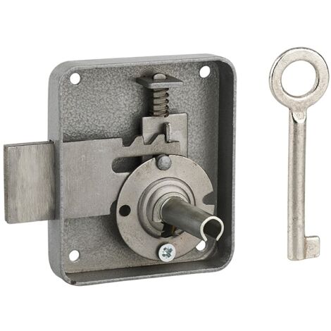 Serratura per mobile, mobilio, destra, asse 40mm, 65x70mm, grigio, 1 chiave - THIRARD