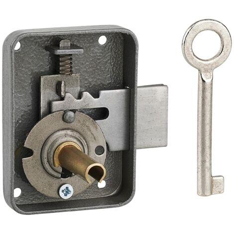 Serratura per mobile, mobilio, sinistra, asse 30mm, 55x70mm, grigio, 1 chiave - THIRARD