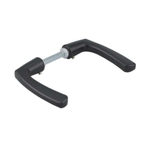 Coppia di maniglie per porta, quadro 7x110mm, 1 lato, nero - THIRARD