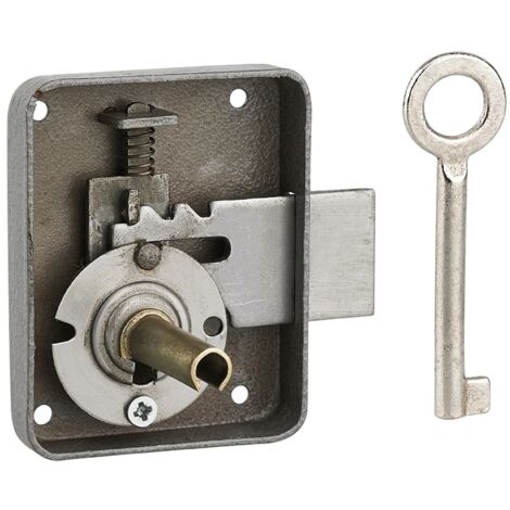 Serratura per mobile, mobilio, sinistra, asse 35mm, 60x70mm, grigio, 1 chiave - THIRARD