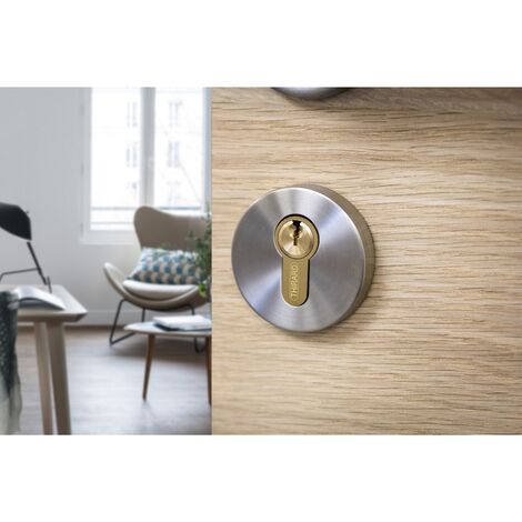 Cilindro europeo con pomolo Ecopro, 40Bx30mm, finitura ottone, 3 chiavi - THIRARD