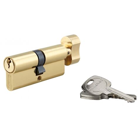 Cilindro europeo per serratura a pomolo, 40Bx40mm, antisfilamento, ottone, 3 chiavi - THIRARD