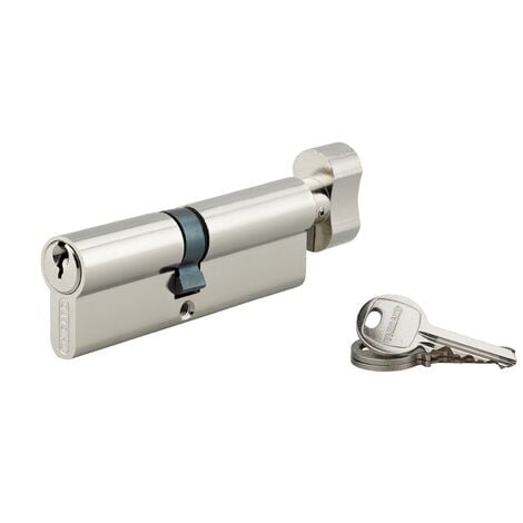 Cilindro europeo per serratura a pomolo SA  50Bx40mm, anti estrazione, nichel, 3 chiavi - THIRARD