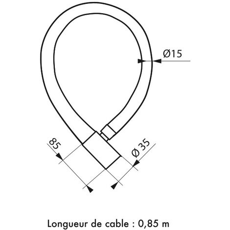 Antifurto a chiave Scorp, cavo d'acciaio, moto, 15mmx0.85m, 2 chiavi, nero  - THIRARD