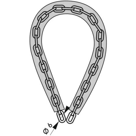 Catena in acciaio zincato Loops per bicicletta, cancelli, Ø 6mm, 0.6m, guaina PVC, blister - THIRARD