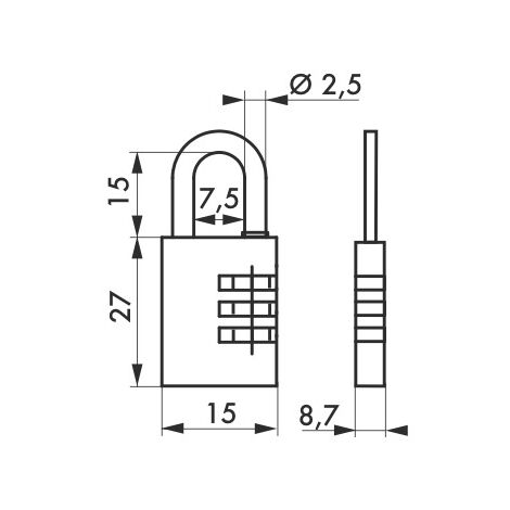 Lucchetto a combinazione Maxium 40mm, in alluminio, bagaglio, armadietto -  THIRARD