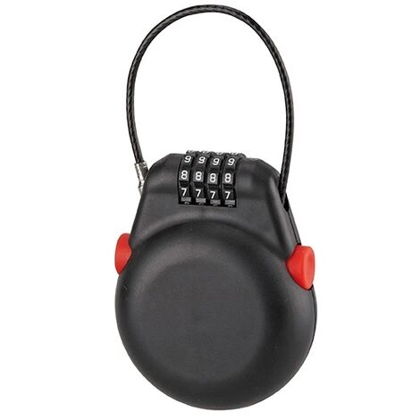 Lucchetto antifurto a cavo 3mm acciaio, avvolgicavo 1,00m combinazione a 4 cifre - THIRARD