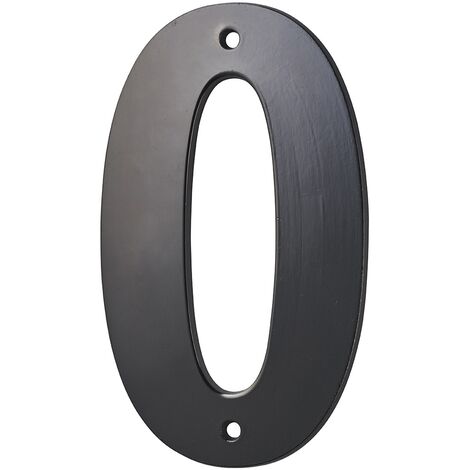 Targa numero civico 0 ,altezza 80mm Nero metallo, da avvitare - THIRARD