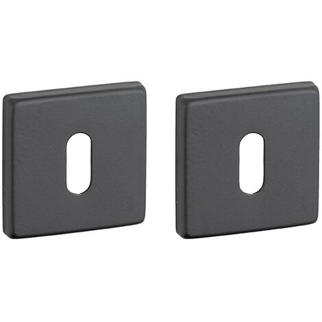Coppia borchie, rosetta quadrata Zibel 50X50 foro per chiave, nero satinato - THIRARD
