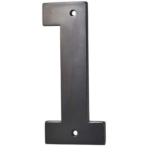 Targa numero civico 1 ,altezza 80mm Nero metallo, da avvitare - THIRARD