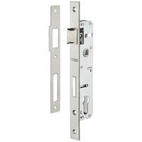 Serratura da incasso a cilindro europeo per infissi in metallo, asse 20mm, piastra quadra, zincato - THIRARD